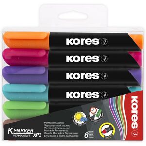 KORES K-MARKER permanentný silný – sada 6 farieb KORES K-MARKER permanentný silný – sada 6 farieb