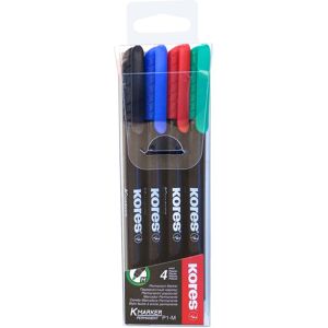 KORES K-MARKER permanentný na CD, tenký – sada 4 farieb KORES K-MARKER permanentný na CD, tenký – sada 4 farieb