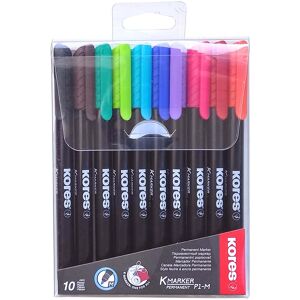 KORES K-MARKER permanentný, tenký hrot M – sada 10 farieb KORES K-MARKER permanentný, tenký hrot M – sada 10 farieb