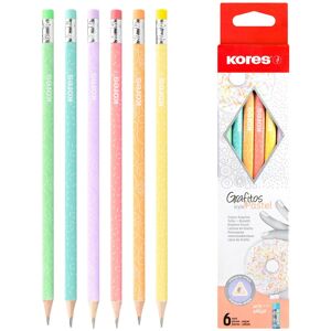 KORES Grafitos Style Pastel HB, trojhranná – súprava 6 ks KORES Grafitos Style Pastel HB, trojhranná – súprava 6 ks