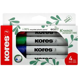 KORES K-MARKER Eco na biele tabule a flipcharty, súprava 4 farieb KORES K-MARKER Eco na biele tabule a flipcharty, súprava 4 farieb