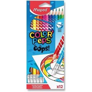 Maped Color´Peps Oops bezdrevné s gumou 12 farieb Maped Color´Peps Oops bezdrevné s gumou 12 farieb