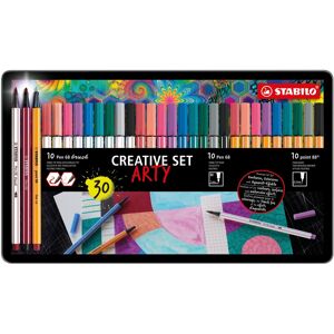 STABILO Pen 68 brush, Pen 68 & point 88 – ARTY – 30 ks súprava v plechu – 10 ks Pen 68 brush, 10 ks Pen STABILO Pen 68 brush, Pen 68 & point 88 – ARTY – 30 ks súprava v plechu – 10 ks Pen 68 brush, 10 ks Pen