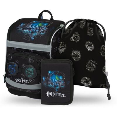 BAAGL SADA 3 Zippy plus Harry Potter Rokfort Lumos: aktovka, peračník, vrecko BAAGL SADA 3 Zippy plus Harry Potter Rokfort Lumos: aktovka, peračník, vrecko