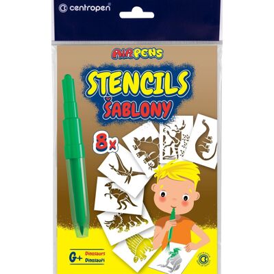 CENTROPEN šablóny k fúkacím fixkám 9996 G + dinosaury CENTROPEN šablóny k fúkacím fixkám 9996 G + dinosaury