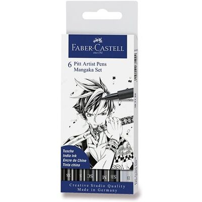 Popisovače Faber-Castell Pitt Artist Pen Manga Mangaka, sada 6 ks Popisovače Faber-Castell Pitt Artist Pen Manga Mangaka, sada 6 ks