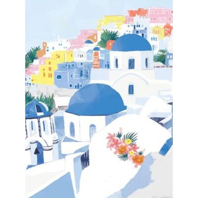 Norimpex Modré strechy Santorini 40 × 30 cm Norimpex Modré strechy Santorini 40 × 30 cm