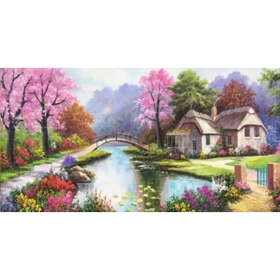 Norimpex Idylická osada s riekou 80 × 40 cm Norimpex Idylická osada s riekou 80 × 40 cm