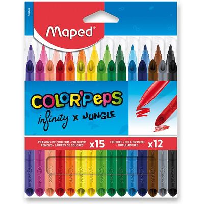 MAPED Jungle fixky 12 ks + Infinity pastelky 15 ks MAPED Jungle fixky 12 ks + Infinity pastelky 15 ks