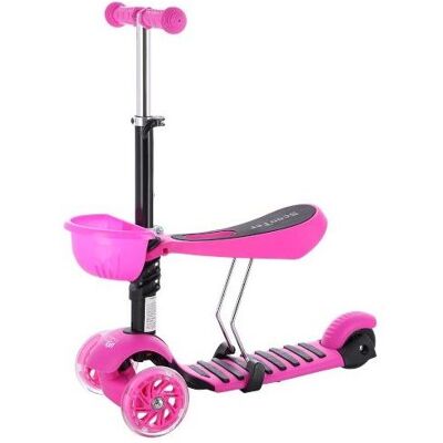 Werk Mini Scooter 2 v 1 so svietiacimi LED kolesami, ružová Werk Mini Scooter 2 v 1 so svietiacimi LED kolesami, ružová