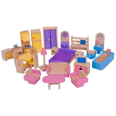 Bigjigs Toys Drevený nábytok do domčeka pre bábiky Bigjigs Toys Drevený nábytok do domčeka pre bábiky