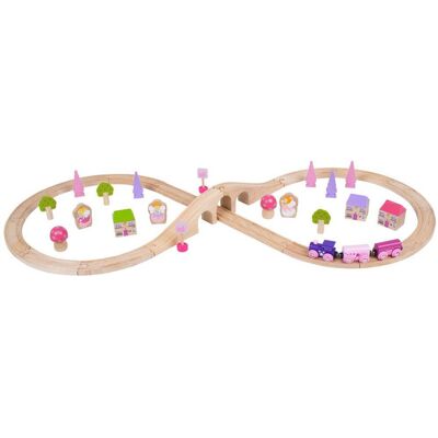 Bigjigs Toys Bigjigs Dřevěné vláčkodráhy - Osmička pro princezny 40 dílů Bigjigs Toys Bigjigs Dřevěné vláčkodráhy - Osmička pro princezny 40 dílů