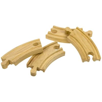 Bigjigs Toys Bigjigs krátka kruhová koľajnica 4 ks Bigjigs Toys Bigjigs krátka kruhová koľajnica 4 ks