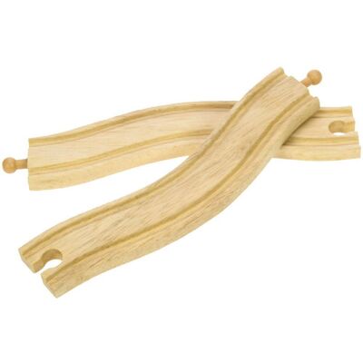 Bigjigs Toys Vláčikové dráhy – Oblúkové drevené koľajnice Bigjigs Toys Vláčikové dráhy – Oblúkové drevené koľajnice