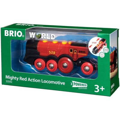 Brio World 33592 - Mohutná červená akčná lokomotíva Brio World 33592 - Mohutná červená akčná lokomotíva