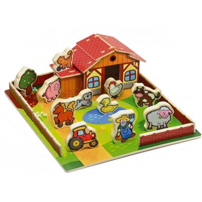 Teddies Drevená farma - Moje prvé zvieratká, 28 dielikov Teddies Drevená farma - Moje prvé zvieratká, 28 dielikov