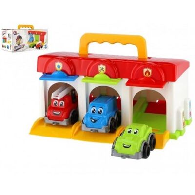 Teddies Garáž s autíčkami 3 ks + doplnky Teddies Garáž s autíčkami 3 ks + doplnky