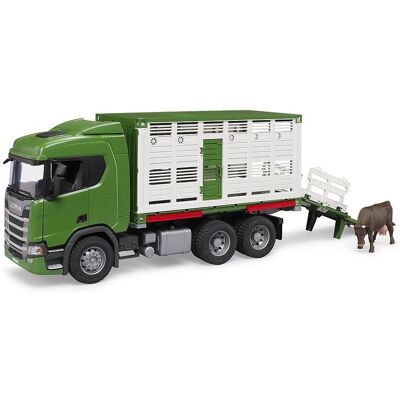 Bruder 3548 Scania Super 560R nákladné vozidlo na prepravu zvierat s 1 kravou Bruder 3548 Scania Super 560R nákladné vozidlo na prepravu zvierat s 1 kravou