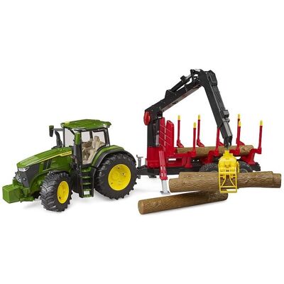 Bruder 3154 traktor John Deere 7R 350 so zadným prívesom a 4 kladami Bruder 3154 traktor John Deere 7R 350 so zadným prívesom a 4 kladami