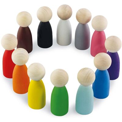 Ulanik Montessori drevená hračka Peg Dolls 12 ks Ulanik Montessori drevená hračka Peg Dolls 12 ks