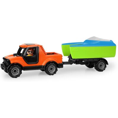 Lena Truckies Pickup s vozíkom a loďkou Lena Truckies Pickup s vozíkom a loďkou