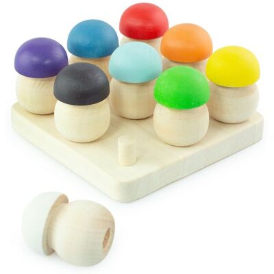 Ulanik Montessori drevená hračka „Mushroom meadow 9“ Ulanik Montessori drevená hračka „Mushroom meadow 9“