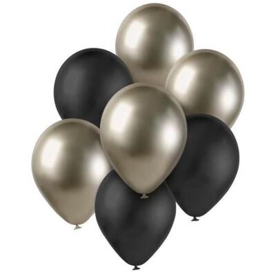 GoDan Súprava latexových balónikov – chrómovaná prosecco, čierna 7 ks – 30 cm GoDan Súprava latexových balónikov – chrómovaná prosecco, čierna 7 ks – 30 cm