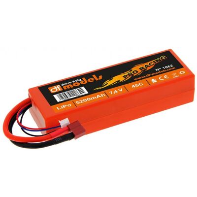 DF Models LiPo Aku 7,4 V/5200 mAh 45C Pro Racing T-Plug DF Models LiPo Aku 7,4 V/5200 mAh 45C Pro Racing T-Plug