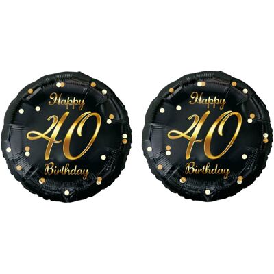 GoDan Balón fóliový 40 rokov – happy birthday/narodeniny, 45 cm, 2 ks GoDan Balón fóliový 40 rokov – happy birthday/narodeniny, 45 cm, 2 ks