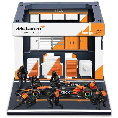 Bburago Formula Racing F1 Pit Pass súprava McLaren Team MCL39.2025, 4 Lando Norris, 1:43 Bburago Formula Racing F1 Pit Pass súprava McLaren Team MCL39.2025, 4 Lando Norris, 1:43