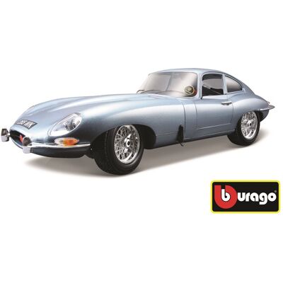 Bburago Jaguar E Coupe Metalic Silver Blue Bburago Jaguar E Coupe Metalic Silver Blue