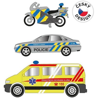 Made Súprava - motorka, osobné auto a dodávka, so svetlom a zvukom Made Súprava - motorka, osobné auto a dodávka, so svetlom a zvukom
