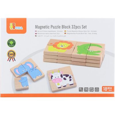 Viga Drevené magnetické puzzle - zvieratká Viga Drevené magnetické puzzle - zvieratká
