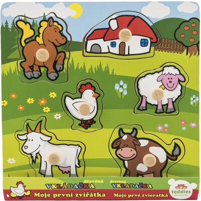 Teddies Vkladačka Moje prvé zvieratká 6 ks Teddies Vkladačka Moje prvé zvieratká 6 ks