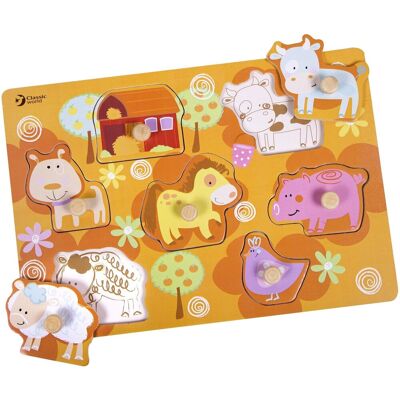 Teddies Puzzle dosková obrysová farma Teddies Puzzle dosková obrysová farma