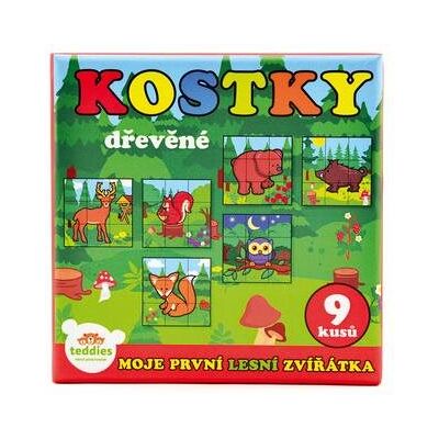 Teddies Kocky kubus drevené Moje prvé zvieratká lesné Teddies Kocky kubus drevené Moje prvé zvieratká lesné