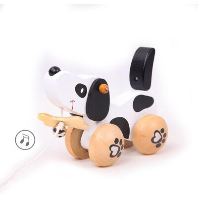 Teddies Psík so zvončekom ťahací drevo Teddies Psík so zvončekom ťahací drevo