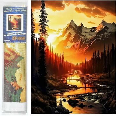 Norimpex Horská rieka pri západe slnka 30 × 40 cm Norimpex Horská rieka pri západe slnka 30 × 40 cm