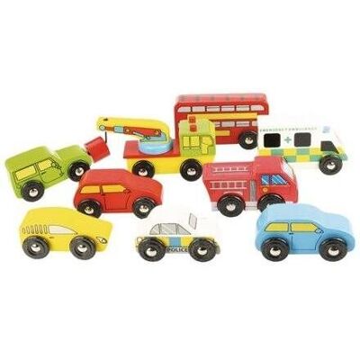 Bigjigs Toys Bigjigs Rail drevená sada áut Bigjigs Toys Bigjigs Rail drevená sada áut