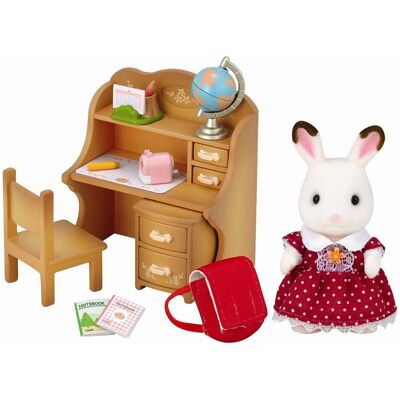 Sylvanian Families Nábytok chocolate zajacov – sestra pri písacom stole so stoličkou Sylvanian Families Nábytok chocolate zajacov – sestra pri písacom stole so stoličkou