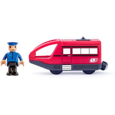 Woody Moderný elektrický rušeň - červený Woody Moderný elektrický rušeň - červený