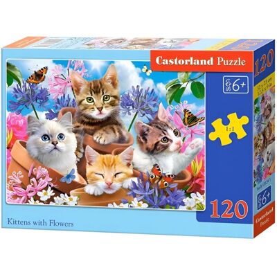 CASTORLAND Puzzle Mačiatka v kvetináčoch 120 dielikov CASTORLAND Puzzle Mačiatka v kvetináčoch 120 dielikov