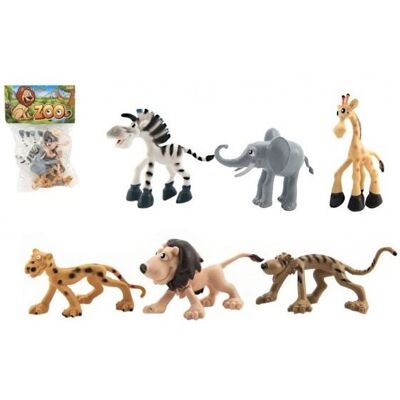 Teddies Zvieratká veselá safari ZOO 6 ks Teddies Zvieratká veselá safari ZOO 6 ks