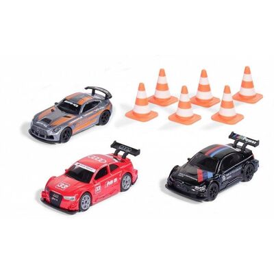 Siku Super – set pretekárske autá s kužeľmi, 3 ks Siku Super – set pretekárske autá s kužeľmi, 3 ks