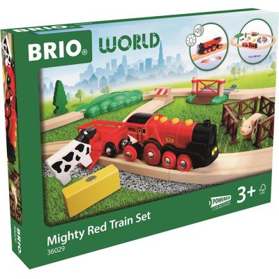 Brio Herné sady 36029 Vlaková sada s mohutnou červenou akčnou lokomotívou Brio Herné sady 36029 Vlaková sada s mohutnou červenou akčnou lokomotívou