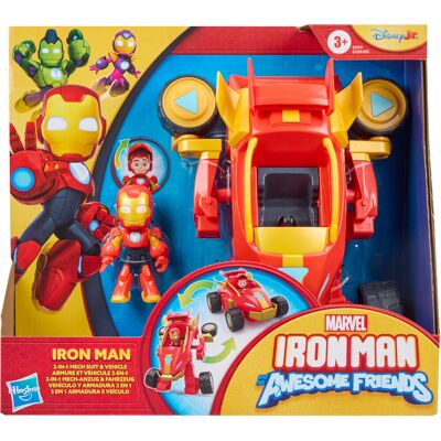 Hasbro Marvel Iron Man and His Awesome Friends Iron Man Mech – Vozidlo 2 v 1 a Figúrka Hasbro Marvel Iron Man and His Awesome Friends Iron Man Mech – Vozidlo 2 v 1 a Figúrka