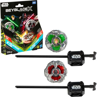 Hasbro Beyblade X and Star Wars Collab Luke Skywalker 4-80B vs. Darth Vader 4-60B Hasbro Beyblade X and Star Wars Collab Luke Skywalker 4-80B vs. Darth Vader 4-60B