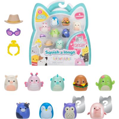 Jazwares Squishmallows – Squish-a-longs zberateľské mini figúrky s doplnkami 8 ks, 1 tajomná postavička – Holly Jazwares Squishmallows – Squish-a-longs zberateľské mini figúrky s doplnkami 8 ks, 1 tajomná postavička – Holly