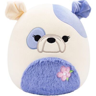 Jazwares Squishmallows – modrofialový a krémový buldog s hebkým bruškom a kvetinou Jazwares Squishmallows – modrofialový a krémový buldog s hebkým bruškom a kvetinou