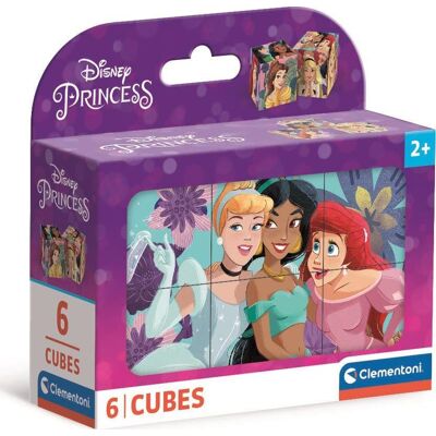 CLEMENTONI Obrázkové kocky Disney princezné, 6 kociek CLEMENTONI Obrázkové kocky Disney princezné, 6 kociek